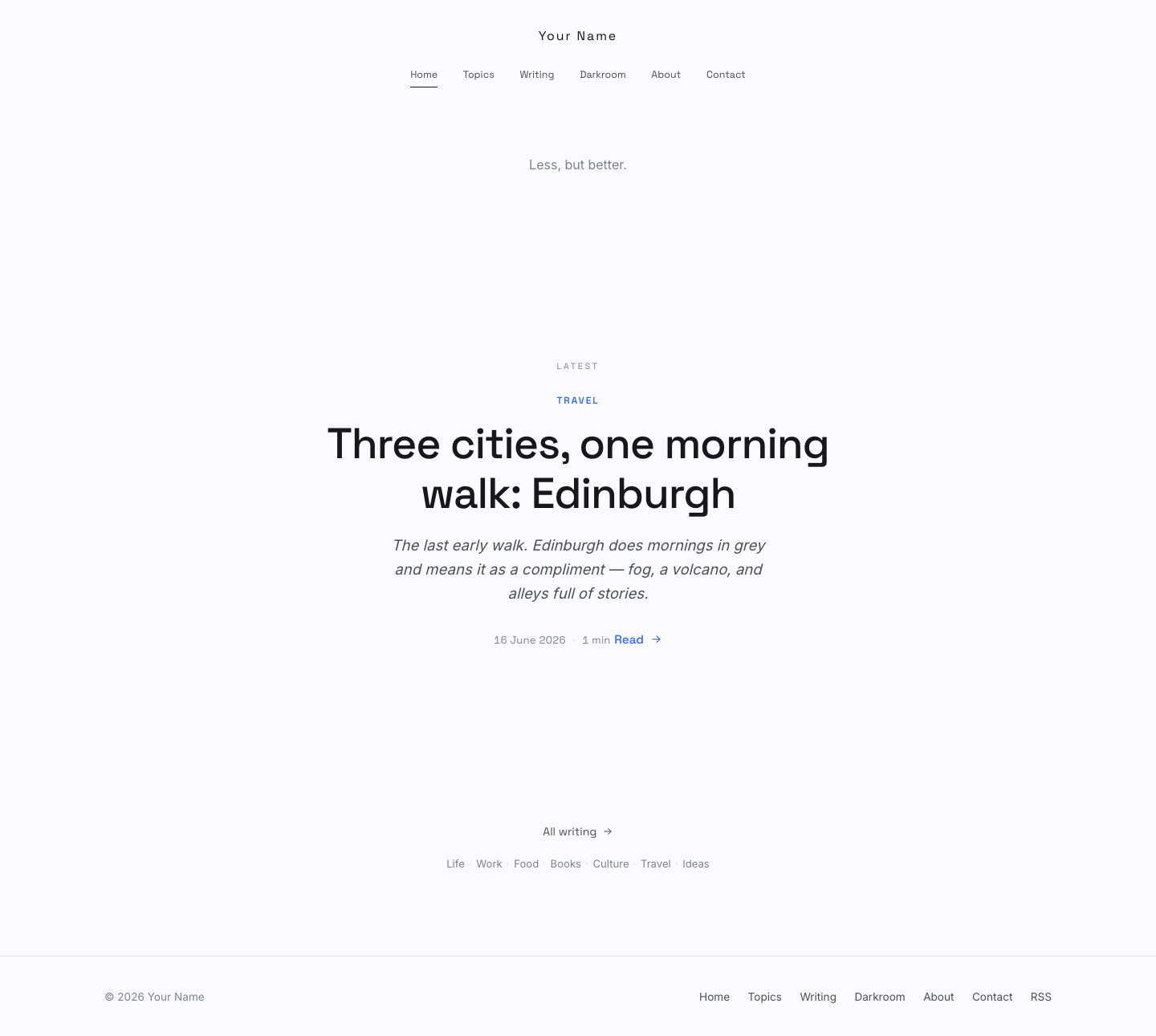 Air website layout