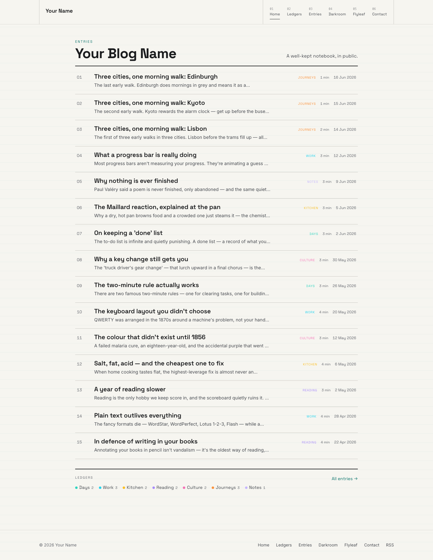 Ledger website layout