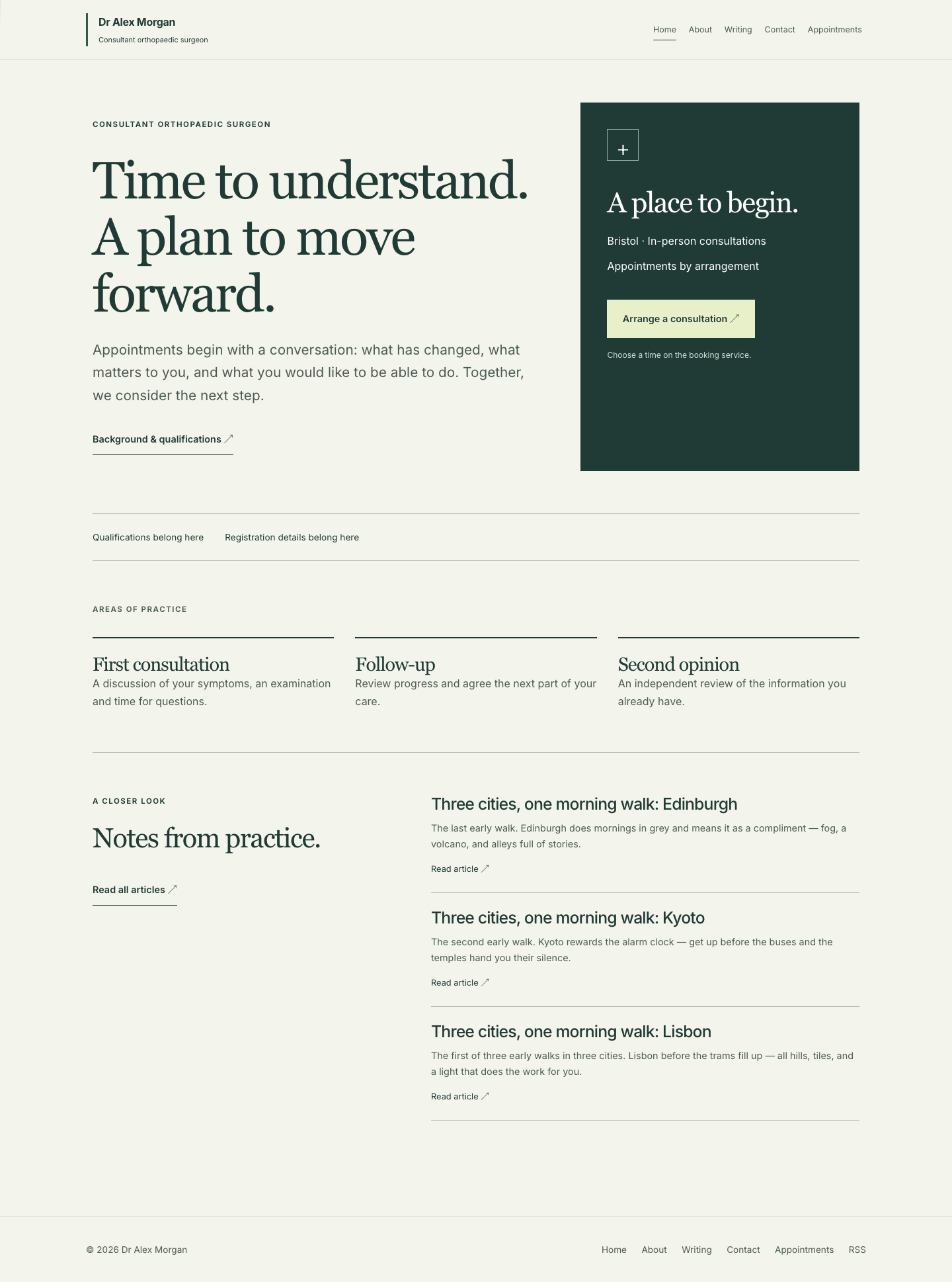 Practice website layout