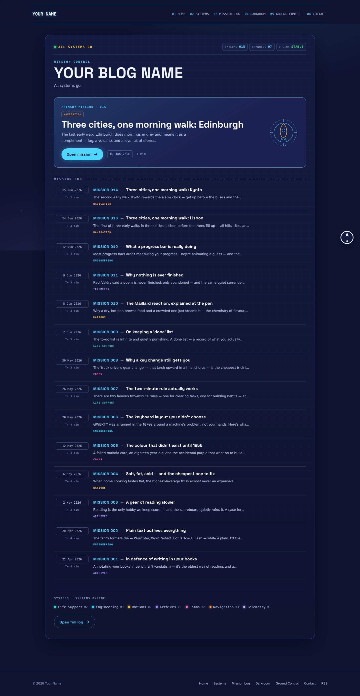 Rocket website layout
