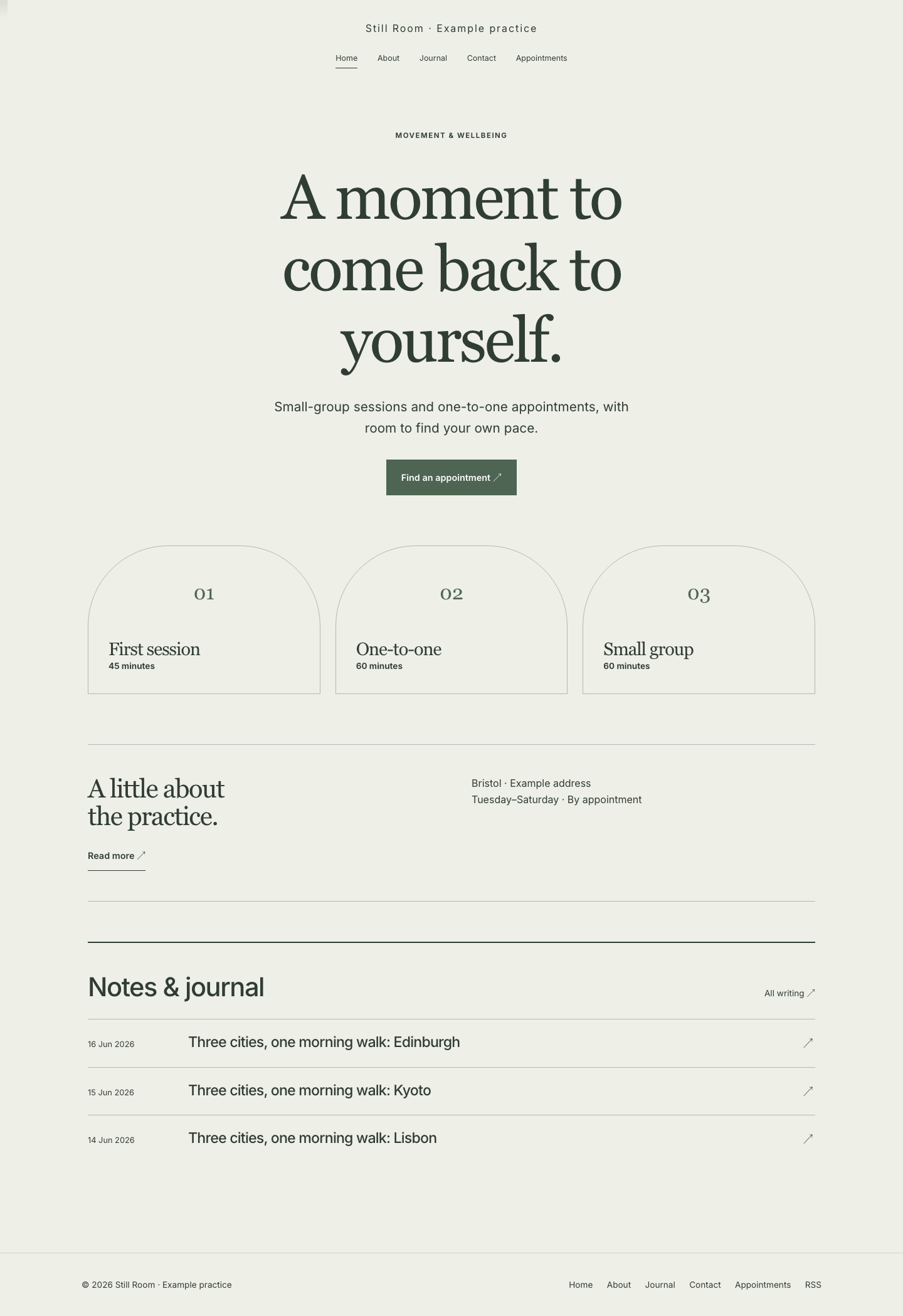 Still website layout